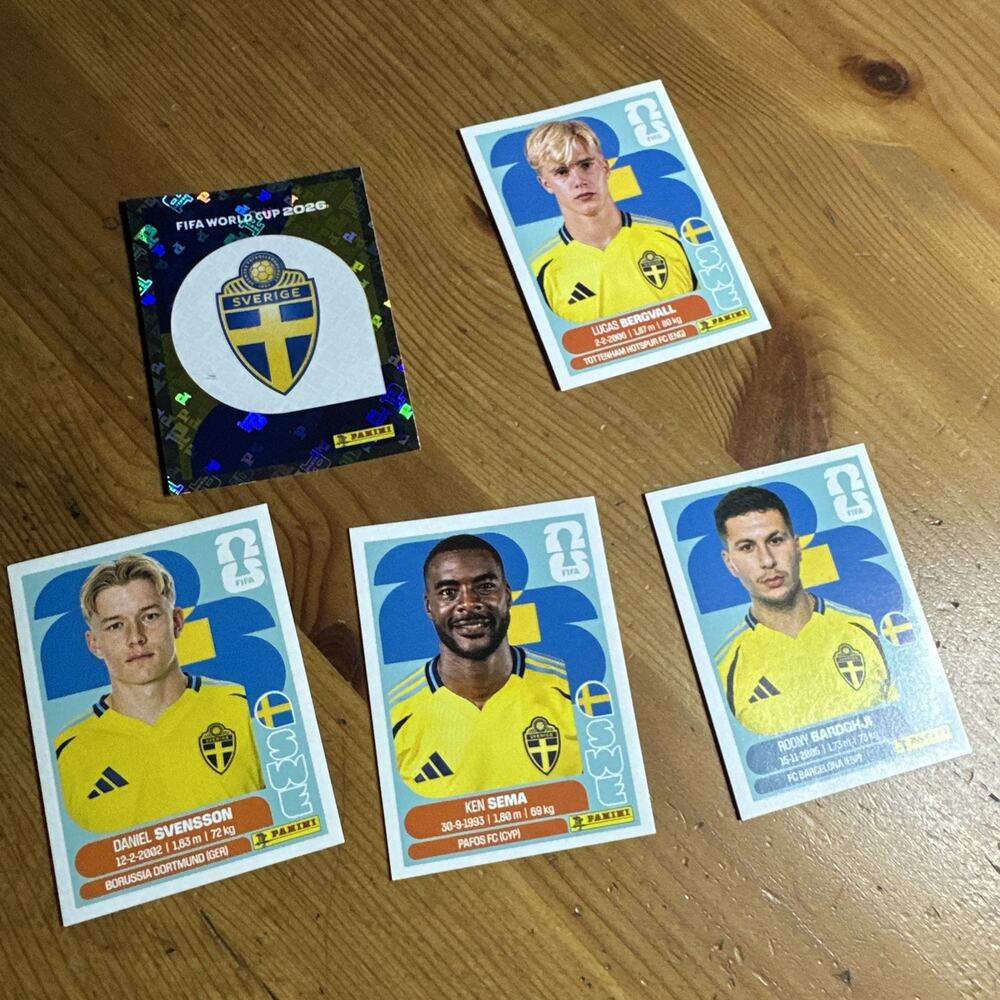 Panini FIFA World Cup Sweden Lot of 5 Stickers SWE 1/8/14/15/16